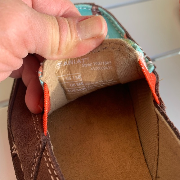 Ariat brown suede and canvas shoes Southwest size 7.5B - Picture 13 of 16